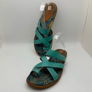 Naya Teal and Brown Sandals